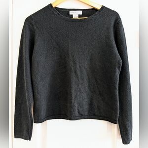 Wendy B Cashmere Black Crewneck Sweater Classic Capsule Minimalist Neutral Comfy